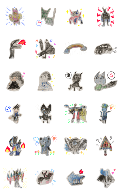 Stickers of made by 4-year-old-boy ver.2