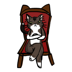 A pompous but cute cat sticker