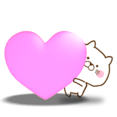 Heart & Cat Animation Sticker