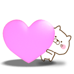 Heart & Cat Animation Sticker
