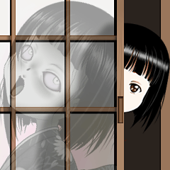 Garota japonesa de quimono de terror　４
