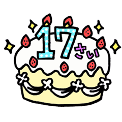 Animation! Birthday Sticker (age 15-38)