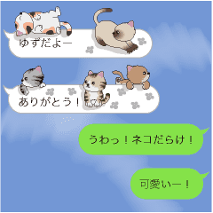 ゆず 猫だらけの吹き出し Line スタンプ Line Store