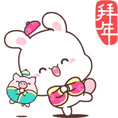 Happy Bunny CNY Stickers
