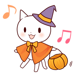 Halloween with cats and ghosts