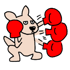 Kangaroo boxer sticker