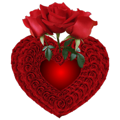Heart shape rose of love Big stickers 1