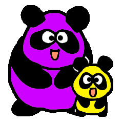 Coloful panda kids