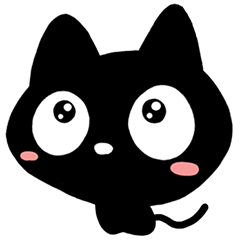 Very cute black cat. (Big words version)