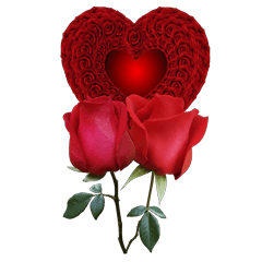Heart shape rose of love Big stickers 2