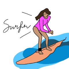 サーフィンを愛するサーフガール