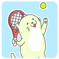 The fat cat plays tennis.
