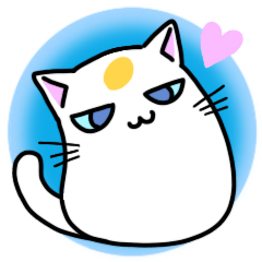 A white cat Sticker named Mochiko