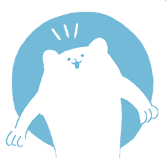 White and blue bear