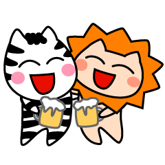 Lion & Zebra Drink