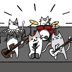 Rock band of cat [animation]
