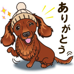 A sticker willingly. Dachshund (Red) 2