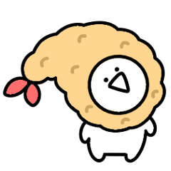 Surreal little guy's moving fried shrimp