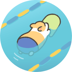 Swimming corgi animation stickers