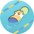 Swimming corgi animation stickers