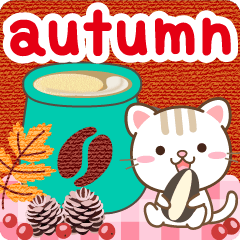 Natural cat, autumn picture book english