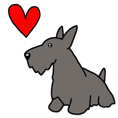 Dog stamp Scottish Terrier(Black)