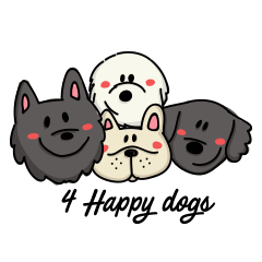 4 Happy dogs.
