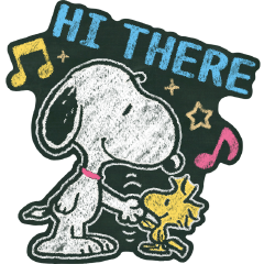 Snoopy ภาพวาดบนกระดานดำ