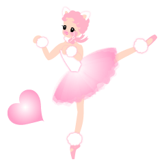 Cute ballerina Vol.04 ballet sticker cat