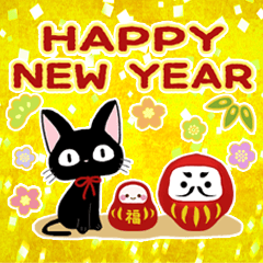 Adult Happy New Years black cat.