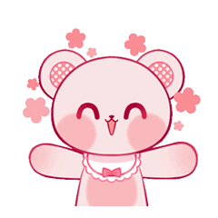 甜蜜可愛的粉色小熊