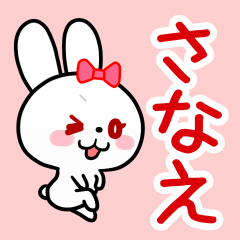 The white rabbit with ribbon "Sanae"