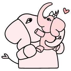 Mother and Baby Elephant Daily Stickers