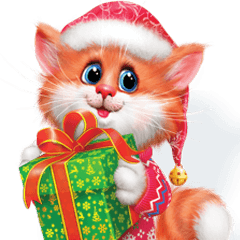 New year and Christmas cute animals