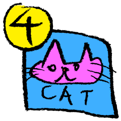 CAT STICKERS DRAWN BY A CHILD 4