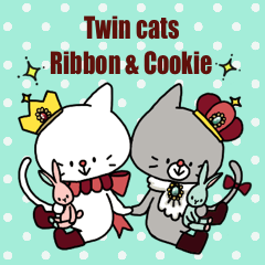 Twin cats Ribbon & Cookie 1