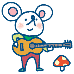 A cute mouse guitarist's Sticker
