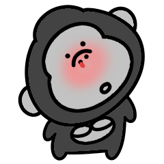 Excited surreal mini gorilla