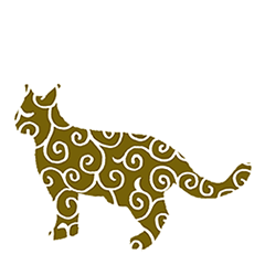 Karakusa Cats Sticker 03