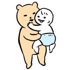 Everyday kuma sticker for mom with baby