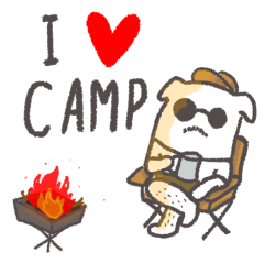 Camping dog sticker