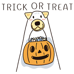 Halloween Ghost Dog By Kittiri