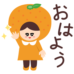 Japanese mandarin girl sticker