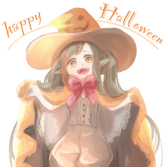 Halloween sticker girl