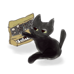 Music-loving synth cat