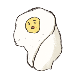 half-cooked egg