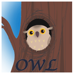 Happy owl sticker
