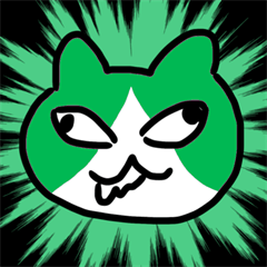 cheering cat (green)