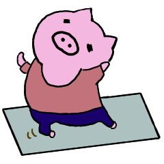 Sticker of piggy for working women