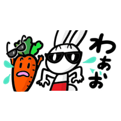 Space saving! Rabbit and carrot Sticker